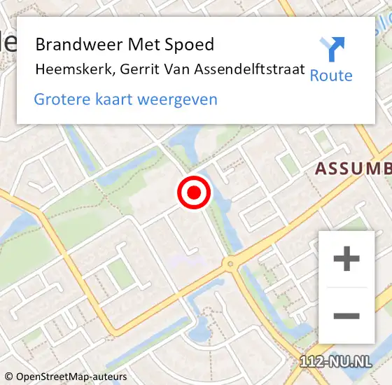 Locatie op kaart van de 112 melding: Brandweer Met Spoed Naar Heemskerk, Gerrit Van Assendelftstraat op 8 juni 2017 12:50