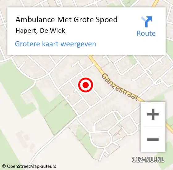 Locatie op kaart van de 112 melding: Ambulance Met Grote Spoed Naar Hapert, De Wiek op 8 juni 2017 13:04