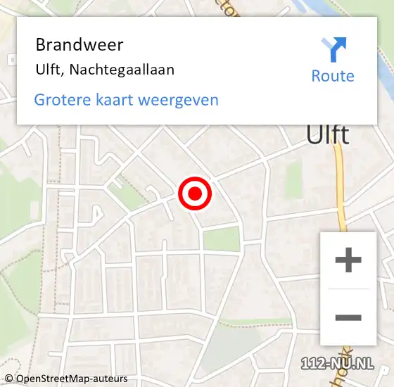 Locatie op kaart van de 112 melding: Brandweer Ulft, Nachtegaallaan op 8 juni 2017 14:51