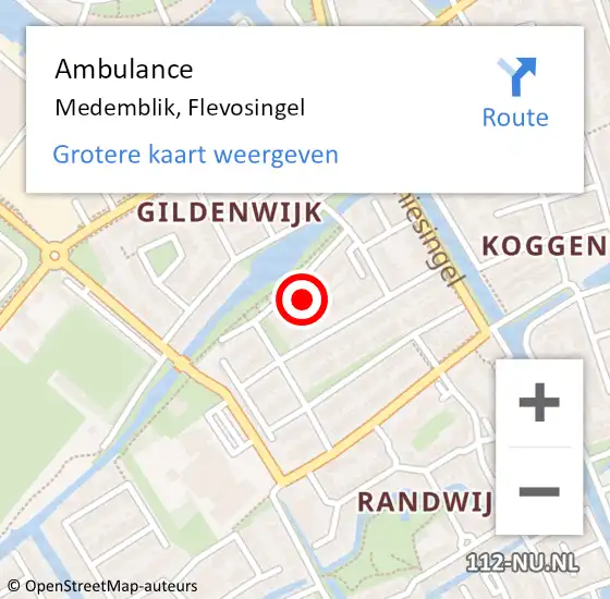 Locatie op kaart van de 112 melding: Ambulance Medemblik, Flevosingel op 8 juni 2017 15:11