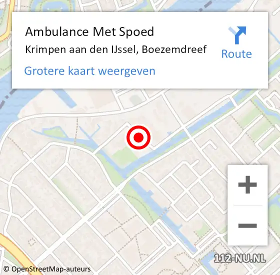 Locatie op kaart van de 112 melding: Ambulance Met Spoed Naar Krimpen aan den IJssel, Boezemdreef op 8 juni 2017 15:20