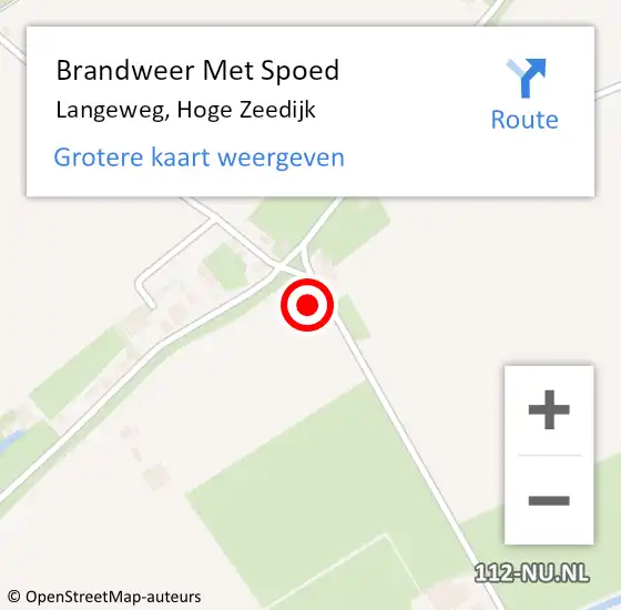 Locatie op kaart van de 112 melding: Brandweer Met Spoed Naar Langeweg, Hoge Zeedijk op 8 juni 2017 17:11