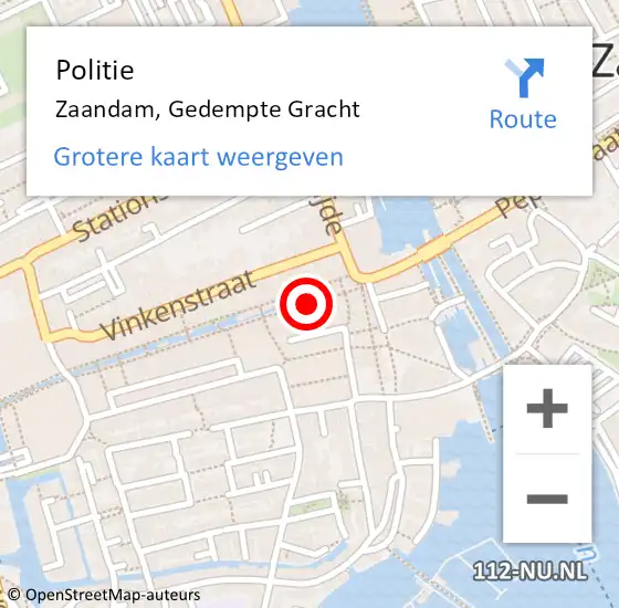 Locatie op kaart van de 112 melding: Politie Zaandam, Gedempte Gracht op 8 juni 2017 17:35