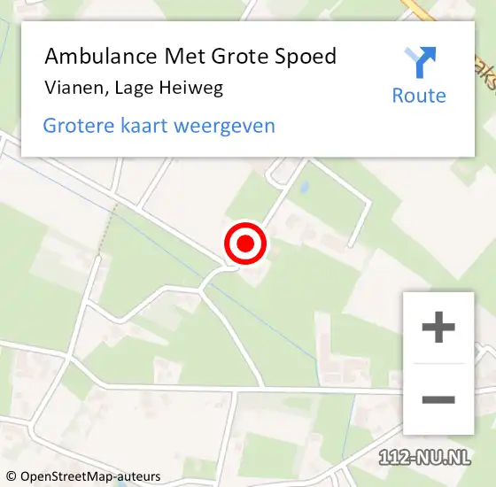 Locatie op kaart van de 112 melding: Ambulance Met Grote Spoed Naar Vianen, Lage Heiweg op 8 juni 2017 18:29