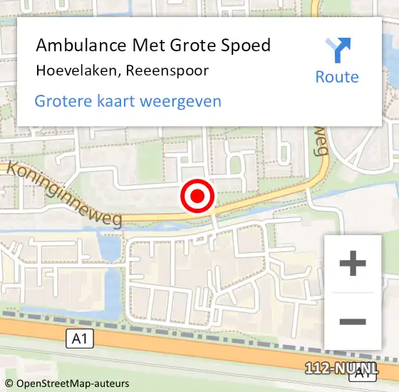 Locatie op kaart van de 112 melding: Ambulance Met Grote Spoed Naar Hoevelaken, Reeenspoor op 8 juni 2017 18:29