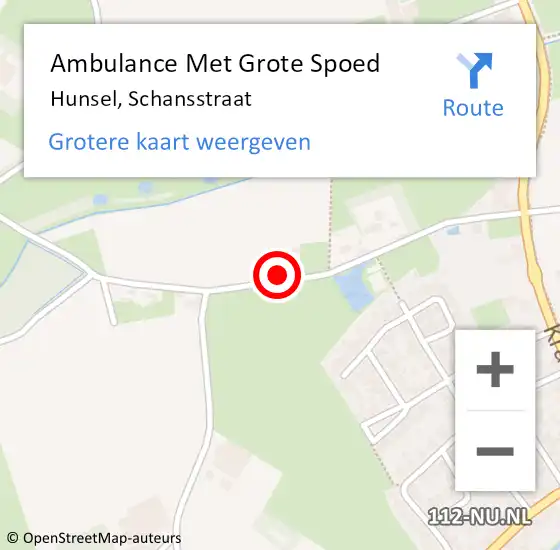 Locatie op kaart van de 112 melding: Ambulance Met Grote Spoed Naar Hunsel, Schansstraat op 8 juni 2017 18:38