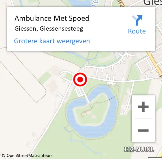 Locatie op kaart van de 112 melding: Ambulance Met Spoed Naar Giessen, Giessensesteeg op 8 juni 2017 19:01