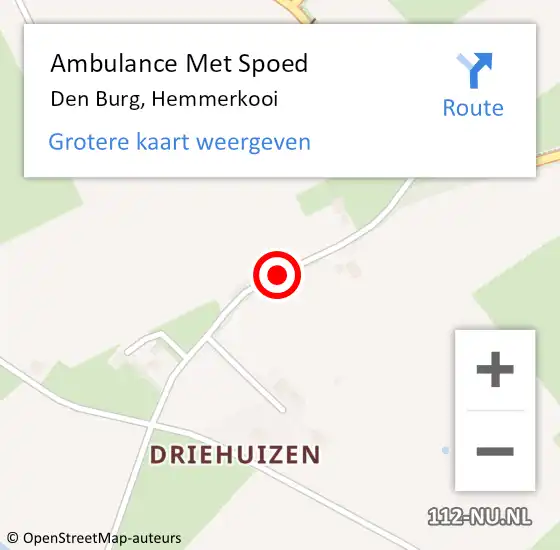 Locatie op kaart van de 112 melding: Ambulance Met Spoed Naar Den Burg, Hemmerkooi op 8 juni 2017 19:41