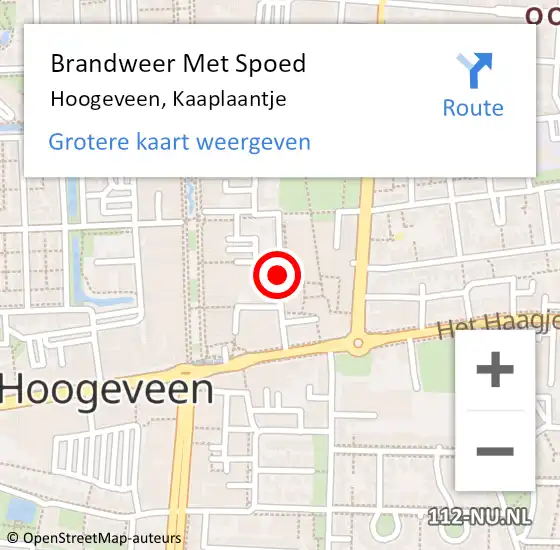 Locatie op kaart van de 112 melding: Brandweer Met Spoed Naar Hoogeveen, Kaaplaantje op 8 juni 2017 19:45