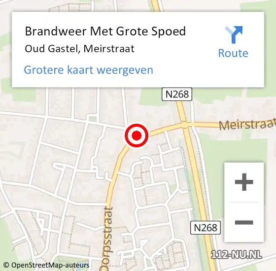 Locatie op kaart van de 112 melding: Brandweer Met Grote Spoed Naar Oud Gastel, Meirstraat op 8 juni 2017 19:51