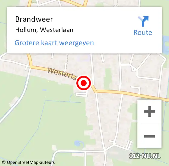 Locatie op kaart van de 112 melding: Brandweer Hollum, Westerlaan op 8 juni 2017 20:54