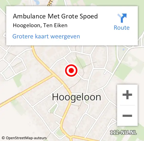 Locatie op kaart van de 112 melding: Ambulance Met Grote Spoed Naar Hoogeloon, Ten Eiken op 8 juni 2017 21:49