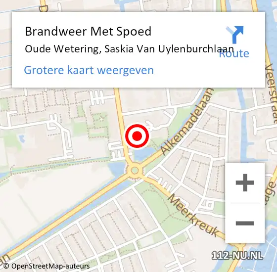 Locatie op kaart van de 112 melding: Brandweer Met Spoed Naar Oude Wetering, Saskia Van Uylenburchlaan op 8 juni 2017 22:11