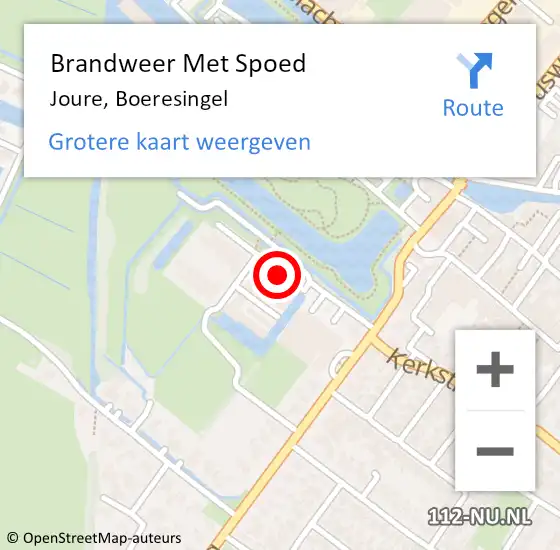 Locatie op kaart van de 112 melding: Brandweer Met Spoed Naar Joure, Boeresingel op 8 juni 2017 22:44