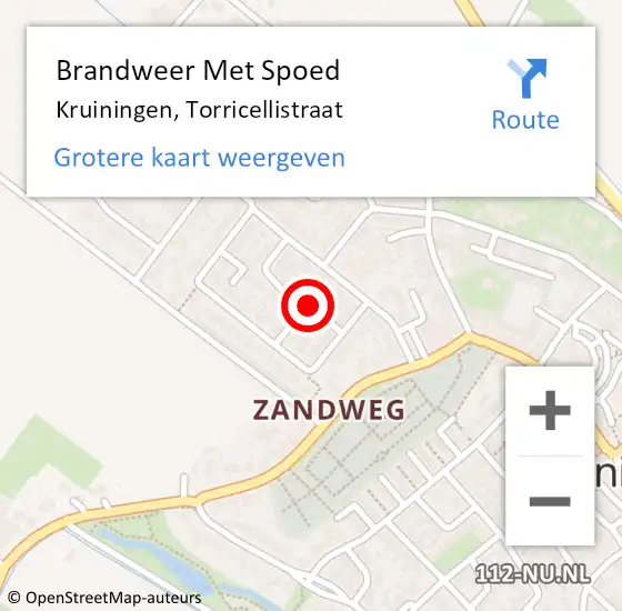 Locatie op kaart van de 112 melding: Brandweer Met Spoed Naar Kruiningen, Torricellistraat op 9 juni 2017 00:02