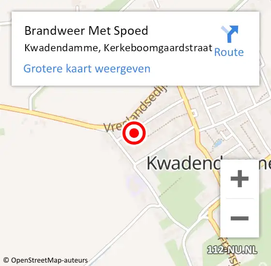 Locatie op kaart van de 112 melding: Brandweer Met Spoed Naar Kwadendamme, Kerkeboomgaardstraat op 9 juni 2017 00:04