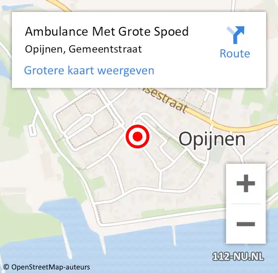 Locatie op kaart van de 112 melding: Ambulance Met Grote Spoed Naar Opijnen, Gemeentstraat op 9 juni 2017 00:29