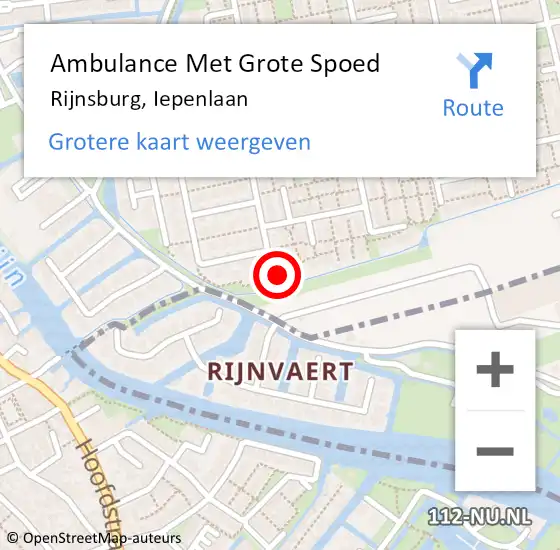 Locatie op kaart van de 112 melding: Ambulance Met Grote Spoed Naar Rijnsburg, Iepenlaan op 9 juni 2017 00:53