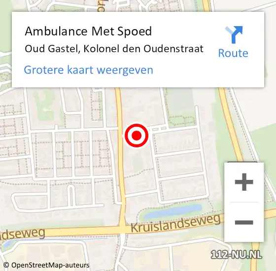 Locatie op kaart van de 112 melding: Ambulance Met Spoed Naar Oud Gastel, Kolonel den Oudenstraat op 9 juni 2017 02:54