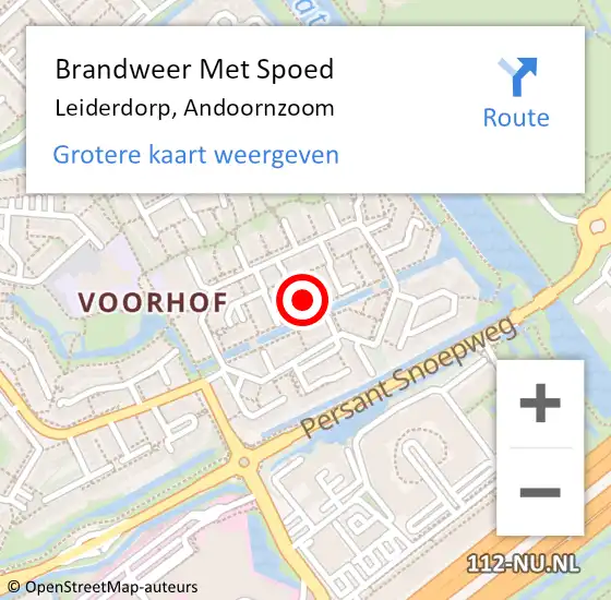 Locatie op kaart van de 112 melding: Brandweer Met Spoed Naar Leiderdorp, Andoornzoom op 9 juni 2017 08:55