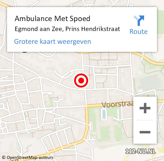 Locatie op kaart van de 112 melding: Ambulance Met Spoed Naar Egmond aan Zee, Prins Hendrikstraat op 9 juni 2017 09:24