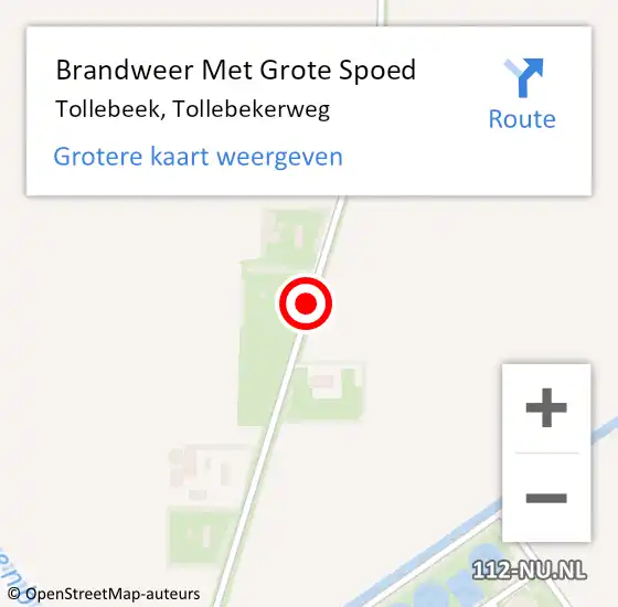 Locatie op kaart van de 112 melding: Brandweer Met Grote Spoed Naar Tollebeek, Tollebekerweg op 9 juni 2017 09:29