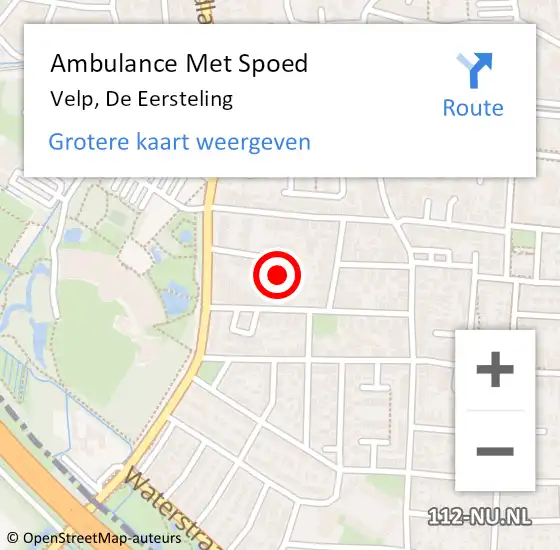 Locatie op kaart van de 112 melding: Ambulance Met Spoed Naar Velp, De Eersteling op 9 juni 2017 10:00