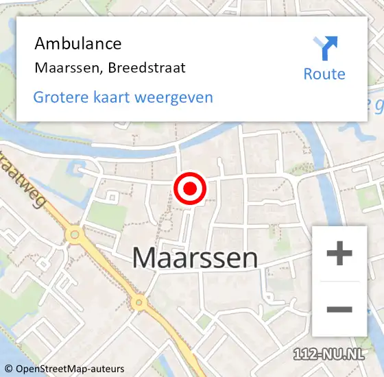 Locatie op kaart van de 112 melding: Ambulance Maarssen, Breedstraat op 9 juni 2017 10:20