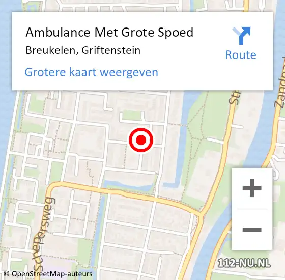 Locatie op kaart van de 112 melding: Ambulance Met Grote Spoed Naar Breukelen, Griftenstein op 9 juni 2017 11:23