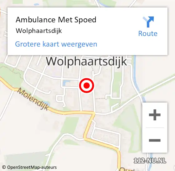 Locatie op kaart van de 112 melding: Ambulance Met Spoed Naar Wolphaartsdijk op 9 juni 2017 11:57