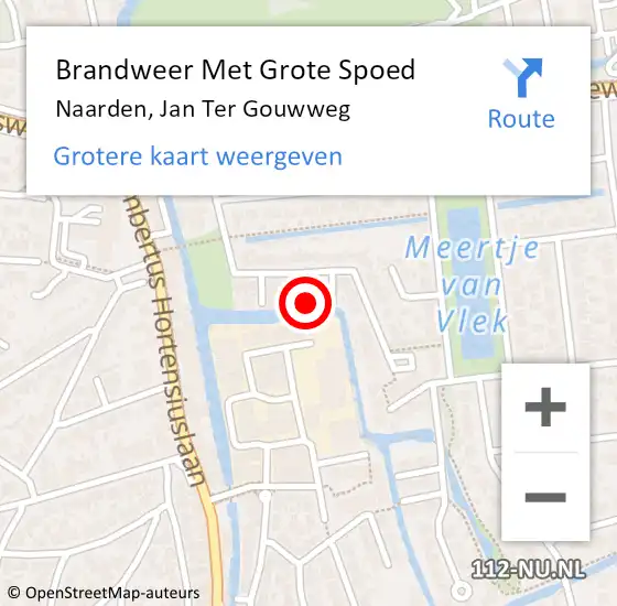 Locatie op kaart van de 112 melding: Brandweer Met Grote Spoed Naar Naarden, Jan Ter Gouwweg op 9 juni 2017 12:15