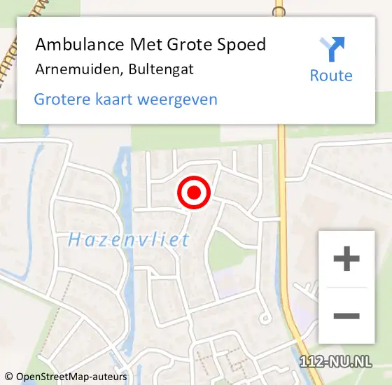 Locatie op kaart van de 112 melding: Ambulance Met Grote Spoed Naar Arnemuiden, Bultengat op 9 juni 2017 12:16