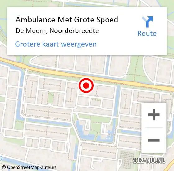 Locatie op kaart van de 112 melding: Ambulance Met Grote Spoed Naar De Meern, Noorderbreedte op 9 juni 2017 12:44