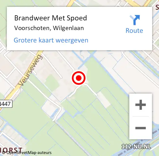 Locatie op kaart van de 112 melding: Brandweer Met Spoed Naar Voorschoten, Wilgenlaan op 9 juni 2017 12:45