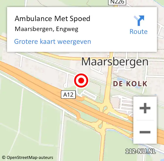 Locatie op kaart van de 112 melding: Ambulance Met Spoed Naar Maarsbergen, Engweg op 9 juni 2017 13:12