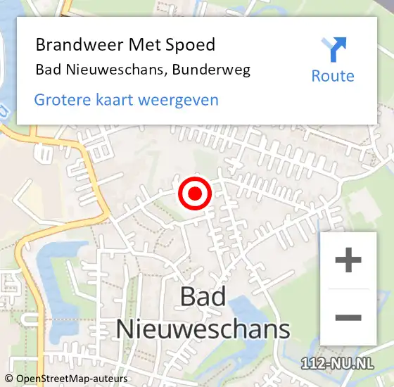 Locatie op kaart van de 112 melding: Brandweer Met Spoed Naar Bad Nieuweschans, Bunderweg op 23 januari 2014 10:16