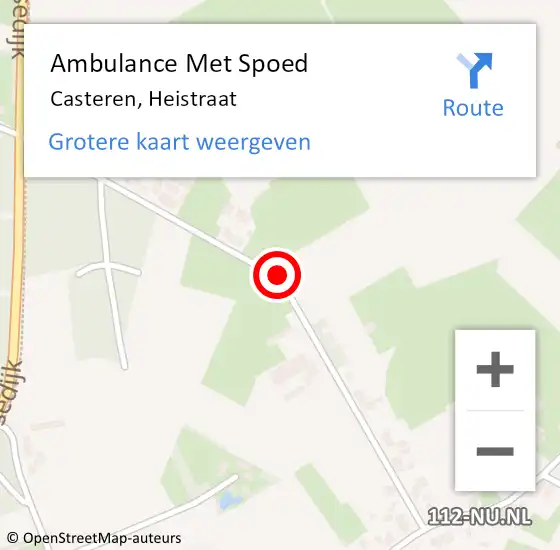 Locatie op kaart van de 112 melding: Ambulance Met Spoed Naar Casteren, Heistraat op 9 juni 2017 15:55