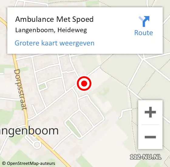 Locatie op kaart van de 112 melding: Ambulance Met Spoed Naar Langenboom, Heideweg op 9 juni 2017 15:59