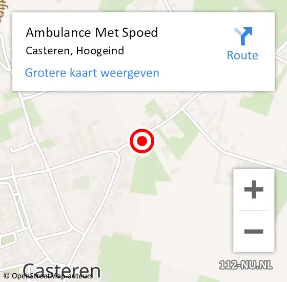 Locatie op kaart van de 112 melding: Ambulance Met Spoed Naar Casteren, Hoogeind op 9 juni 2017 16:17