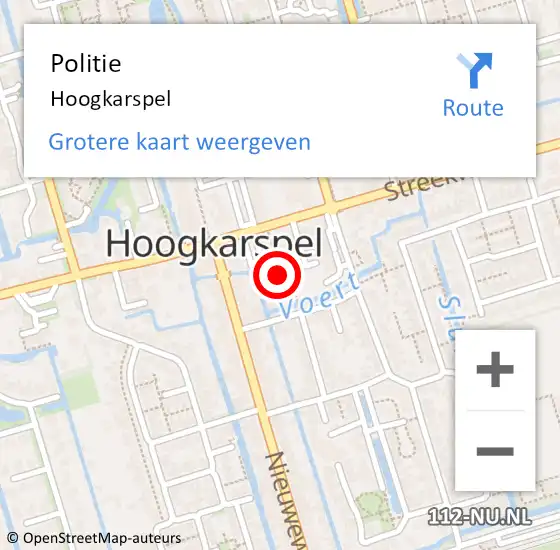 Locatie op kaart van de 112 melding: Politie Hoogkarspel op 9 juni 2017 16:43