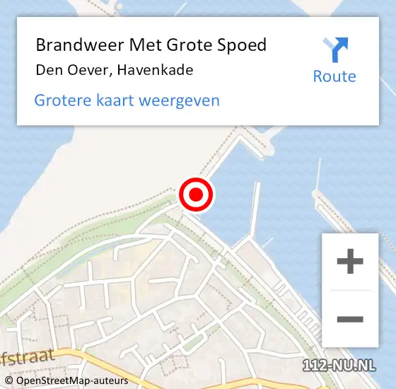 Locatie op kaart van de 112 melding: Brandweer Met Grote Spoed Naar Den Oever, Havenkade op 9 juni 2017 18:03