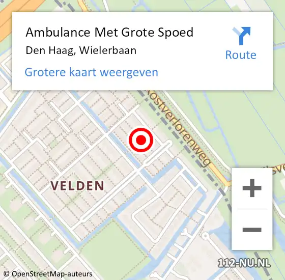 Locatie op kaart van de 112 melding: Ambulance Met Grote Spoed Naar Den Haag, Wielerbaan op 9 juni 2017 18:12