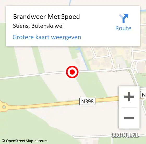 Locatie op kaart van de 112 melding: Brandweer Met Spoed Naar Stiens, Butenskilwei op 9 juni 2017 19:05