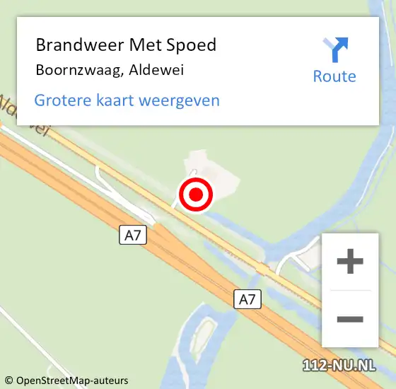 Locatie op kaart van de 112 melding: Brandweer Met Spoed Naar Boornzwaag, Aldewei op 9 juni 2017 19:16