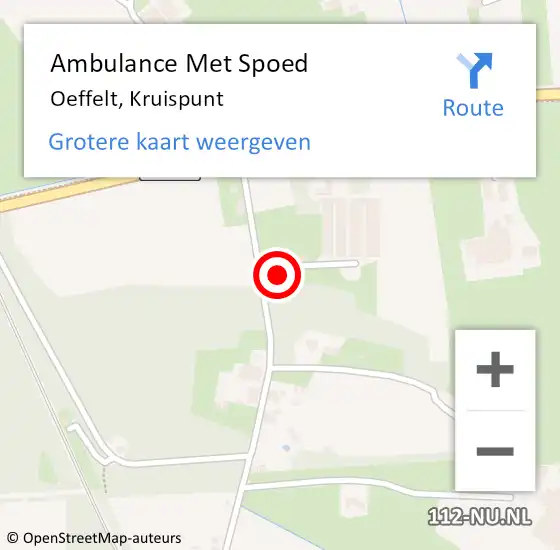 Locatie op kaart van de 112 melding: Ambulance Met Spoed Naar Oeffelt, Kruispunt op 9 juni 2017 19:32