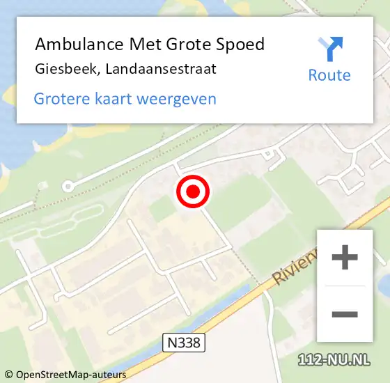 Locatie op kaart van de 112 melding: Ambulance Met Grote Spoed Naar Giesbeek, Landaansestraat op 9 juni 2017 19:38