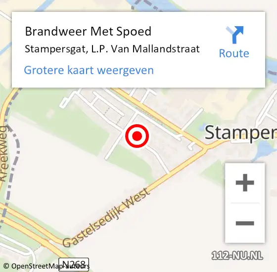 Locatie op kaart van de 112 melding: Brandweer Met Spoed Naar Stampersgat, L.P. Van Mallandstraat op 9 juni 2017 19:55