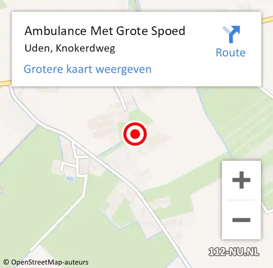 Locatie op kaart van de 112 melding: Ambulance Met Grote Spoed Naar Uden, Knokerdweg op 9 juni 2017 20:03