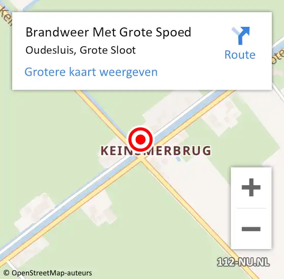 Locatie op kaart van de 112 melding: Brandweer Met Grote Spoed Naar Oudesluis, Grote Sloot op 9 juni 2017 20:31