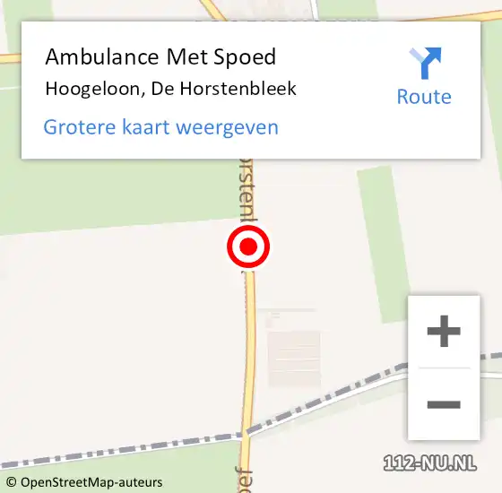 Locatie op kaart van de 112 melding: Ambulance Met Spoed Naar Hoogeloon, De Horstenbleek op 9 juni 2017 21:46